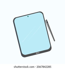 Tablet computer mockup simple clip art vector illustration