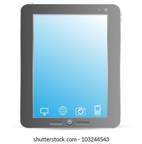 Tablet Computer on  white background. Eps8 vector.