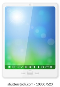 Tablet computer on a white background. Vector illustration.