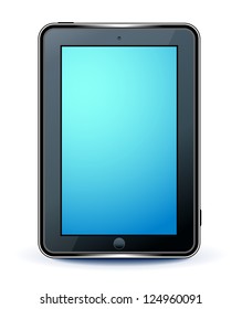 Tablet computer on white background