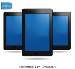 Tablet computer on white background,vector