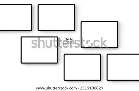 Tablet Computer Screens, Mockup for Showing Apps Design, Isolated on White Background. Vector Illustration