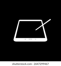 Tablet Computer Silhouette, can use for Pictogram, Logo, Apps, Mock Up, Sign, Icon, Symbol or Graphic Design Element. Flat Style. Vector Illustration