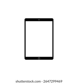 Silhueta do computador do tablet, pode usar para o pictograma, logotipo, aplicativos, maquete acima, sinal, ícone, símbolo ou elemento de design gráfico. Estilo Plano. Ilustração de vetor
