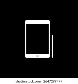 Silhueta do computador do tablet, pode usar para o pictograma, logotipo, aplicativos, maquete acima, sinal, ícone, símbolo ou elemento de design gráfico. Estilo Plano. Ilustração de vetor