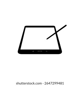 Silhueta do computador do tablet, pode usar para o pictograma, logotipo, aplicativos, maquete acima, sinal, ícone, símbolo ou elemento de design gráfico. Estilo Plano. Ilustração de vetor