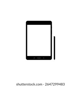 Silhueta do computador do tablet, pode usar para o pictograma, logotipo, aplicativos, maquete acima, sinal, ícone, símbolo ou elemento de design gráfico. Estilo Plano. Ilustração de vetor