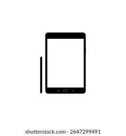 Silhueta do computador do tablet, pode usar para o pictograma, logotipo, aplicativos, maquete acima, sinal, ícone, símbolo ou elemento de design gráfico. Estilo Plano. Ilustração de vetor
