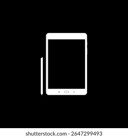 Silhueta do computador do tablet, pode usar para o pictograma, logotipo, aplicativos, maquete acima, sinal, ícone, símbolo ou elemento de design gráfico. Estilo Plano. Ilustração de vetor