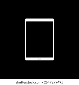 Silhueta do computador do tablet, pode usar para o pictograma, logotipo, aplicativos, maquete acima, sinal, ícone, símbolo ou elemento de design gráfico. Estilo Plano. Ilustração de vetor