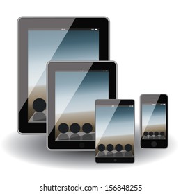 tablet computer smart phone concept design. vector illustration