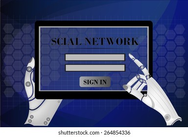 Tablet computer with social network and in hands