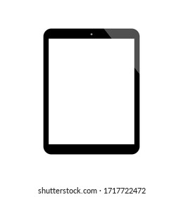 tablet computer vector with blank white screen  isolated on white background