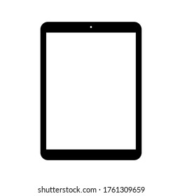 tablet computer vector with blank white screen isolated on white background