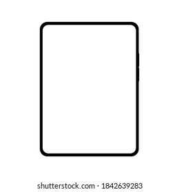 tablet computer vector with blank white screen isolated on white background
