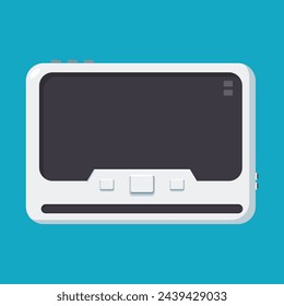 Tablet computer vector cartoon illustration isolated on background.