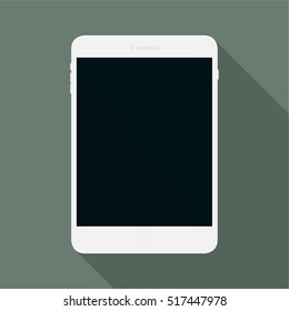 Tablet Computer Vector Icon with Long Shadow