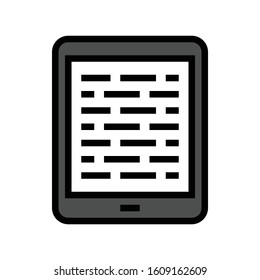 Tablet computer vector illustration, filled design icon