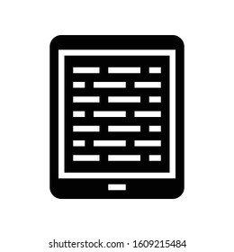 Tablet computer vector illustration, solid design icon