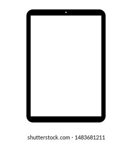 tablet computer with white blank screen isolated on white background. vector illustration