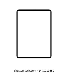 tablet computer with white blank screen isolated on white background. vector illustration 