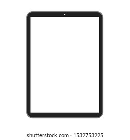 tablet computer with white blank screen display isolated on white background. vector illustration