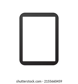 tablet computer with white blank screen isolated on white background