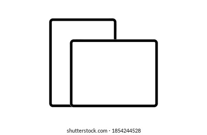 Tablet Computers Horizontal and Vertical Mockup Isolated on White Background. Vector Illustration