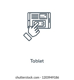 Tablet concept line icon. Linear Tablet concept outline symbol design. This simple element illustration can be used for web and mobile UI/UX.