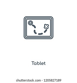 Tablet concept line icon. Linear Tablet concept outline symbol design. This simple element illustration can be used for web and mobile UI/UX.