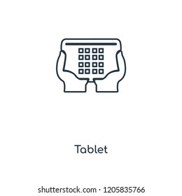 Tablet concept line icon. Linear Tablet concept outline symbol design. This simple element illustration can be used for web and mobile UI/UX.