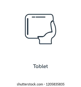 Tablet concept line icon. Linear Tablet concept outline symbol design. This simple element illustration can be used for web and mobile UI/UX.