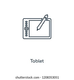 Tablet concept line icon. Linear Tablet concept outline symbol design. This simple element illustration can be used for web and mobile UI/UX.