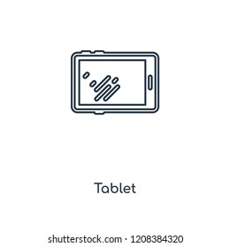 Tablet concept line icon. Linear Tablet concept outline symbol design. This simple element illustration can be used for web and mobile UI/UX.