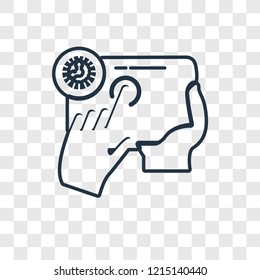 Tablet concept vector linear icon isolated on transparent background, Tablet concept transparency concept in outline style