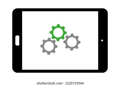 tablet - connected gears