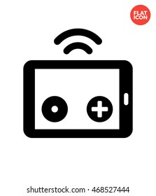 Tablet controller of copter Icon Flat Style Isolated Vector Illustration