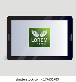 tablet, corporate identity template on white background vector illustration design