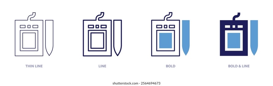 Tablet criteria icon in 4 different styles. Thin Line, Line, Bold, and Bold Line. Duotone style. Editable stroke.