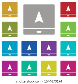 Tablet, cursor, location multi color icon. Simple glyph, flat vector of location icons for ui and ux, website or mobile application