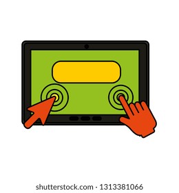 tablet with cursor pointer
