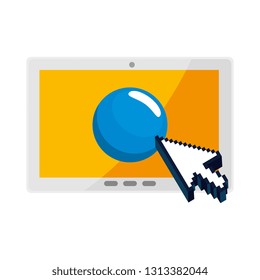 tablet with cursor pointer