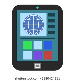 tablet with dark body vector illustration