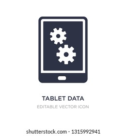 tablet data settings icon on white background. Simple element illustration from Computer concept. tablet data settings icon symbol design.
