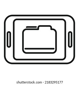 Tablet database icon outline vector. Platform system. Account consumer