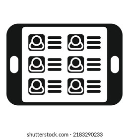 Tablet database icon simple vector. Platform access. Custom marketing