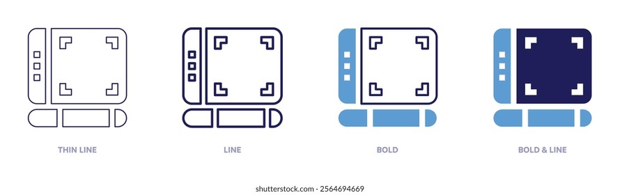 Tablet deals icon in 4 different styles. Thin Line, Line, Bold, and Bold Line. Duotone style. Editable stroke.