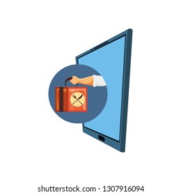 tablet with delivery food app