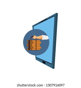 tablet with delivery food app