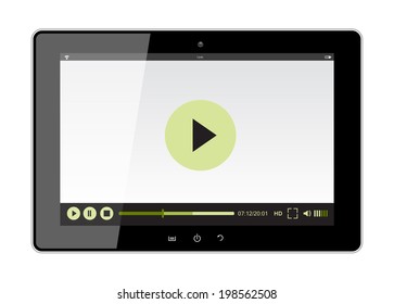 tablet design with web player over white background vector illustration